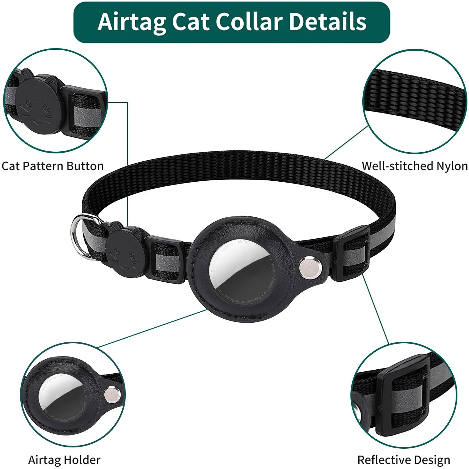 Reflective Tracking Collar for Cats